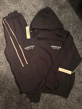 Fear of God Essentials Hoodie & Joggers Tracksuit Black Size M